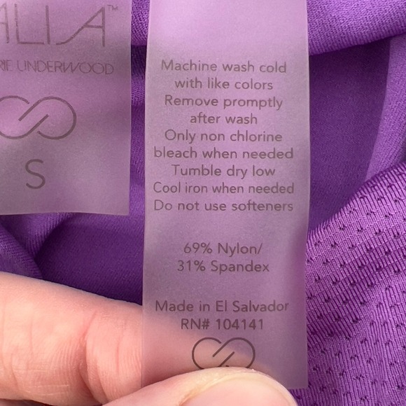 CALIA Women S High-Rise Biker Shorts Purple Stretch Athleisure Pocket Workout‎ - Picture 5 of 5